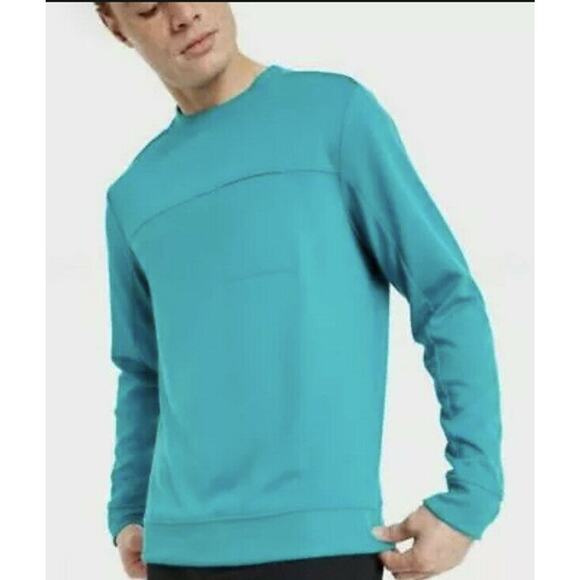 All in Motion Men's Ponte Crew Neck Sweatshirt Turquoise Blue Size XL NWT - Picture 8 of 8